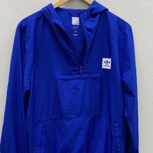 Mens Adidas Originals Quarter Zip Packable Royal Blue Pullover Hoodie Size Small